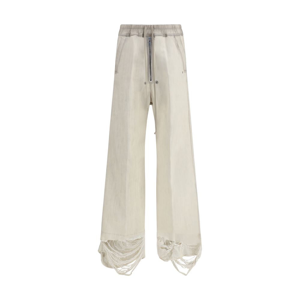 Rick Owens White Cotton Casual Pants